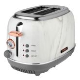 Tower T20016WMRG Tower White Marble And Rose Gold 2 Slice Toaster 