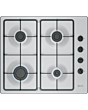 Neff T26BKP6N0 60cm, 4 burners, 2 Cast iron finish supports, new standard sword dials, Side control