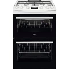 AEG CGX6130ACW 
60cm Gas Cooker, Gas Double Oven with electric grill, Triple crown burner, Light in 