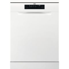 AEG FFB75727PW 
Freestanding 60cm GlassCare dishwasher, 14ps, B, 44dB, 11L, Button control UI, 9 Pro