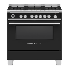 Fisher & Paykel 90cm Dual Fuel Cooker in Black Finish