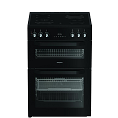 Hotpoint HDE6VDCASB1 50cm Double Oven Cooker Black