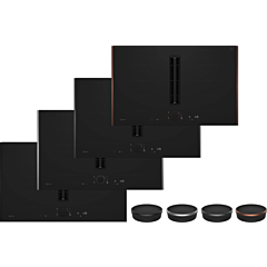 Neff V68YYX4B0 Flex Design, 80cm Venting Hob, 2 x Flex + Ventilation, Matt Black Design glass, Twist