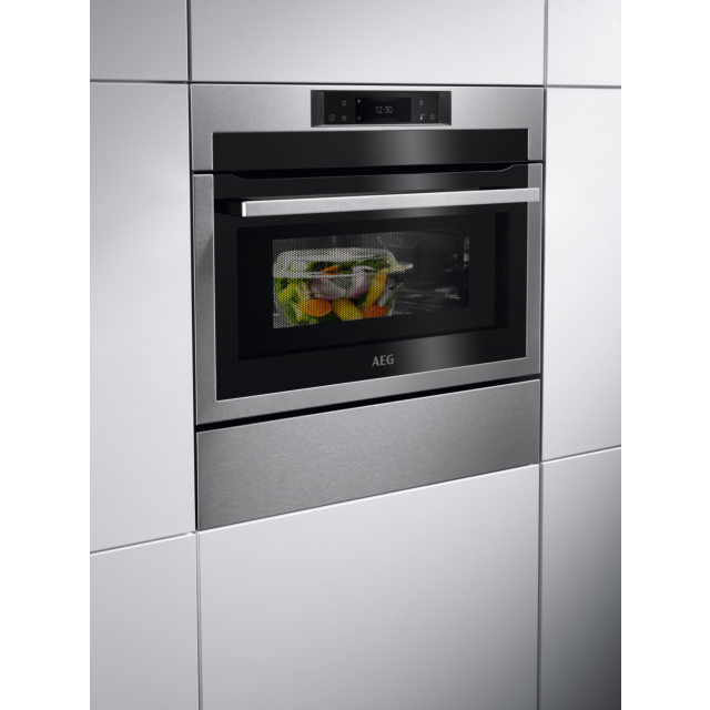 AEG KME761080M 59.5cm Built In CombiQuick Combination Microwave compact oven - Stainless Steel