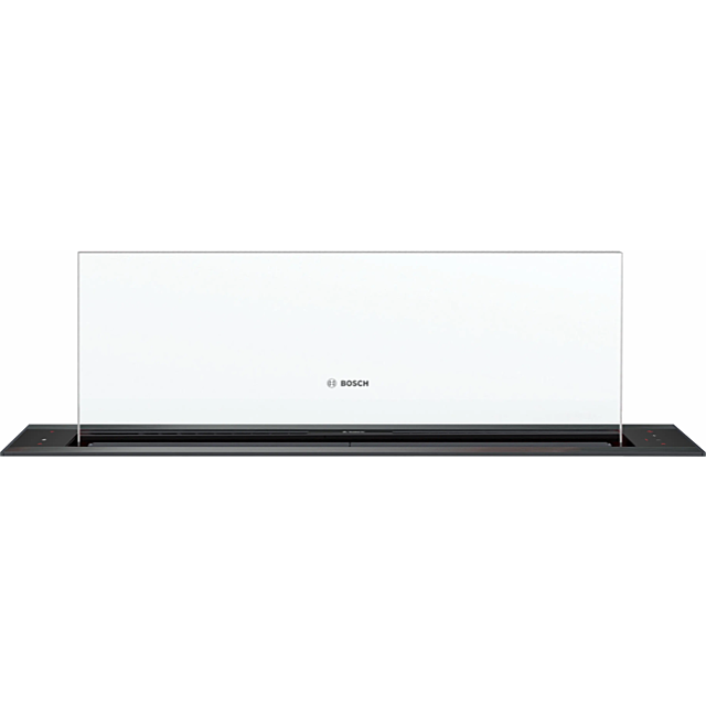 Bosch DDW88MM60B 80cm Glass Draft Hood, clear glass design, New GuidedAir, hob hood control, Home Co