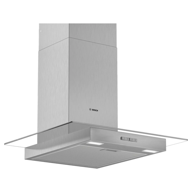 Bosch DWG64BC50B 60cm wide, Straight Glass Canopy, push buttons, 3 speeds, LED lights. Optional Clea