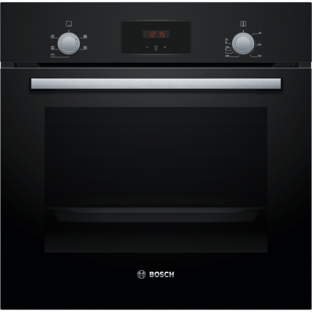 Bosch HHF113BA0B 59.4cm Built In Electric Single Oven With 3D Hot Air - Black