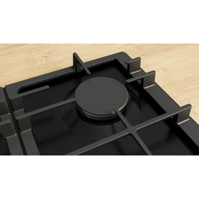 Bosch PCP6A6I90 60cm Black Gas Hob with Flame Select