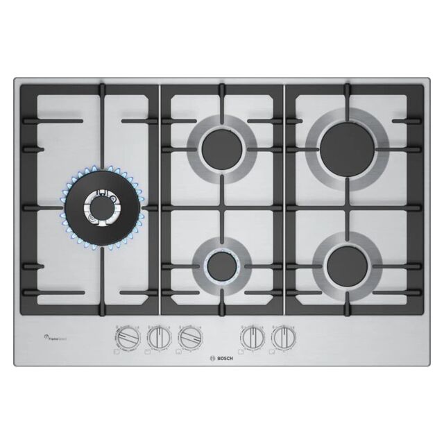 Bosch PCS7A5I90 75cm, 5 burners, 5kW Wok burner, Optimised FlameSelect, 3 Dishwasher suitable cast i