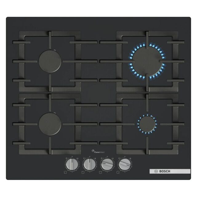 Bosch PPP6A6I40 60cm, 4 burners, Optimised FlameSelect, 4 Dishwasher suitable cast iron pan supports