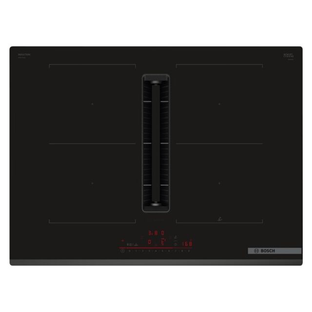 Bosch PVQ81AH26E 80cm venting hob, , Matt Design glass, DirectSelect Control, 2 x CombiZone + Ventil