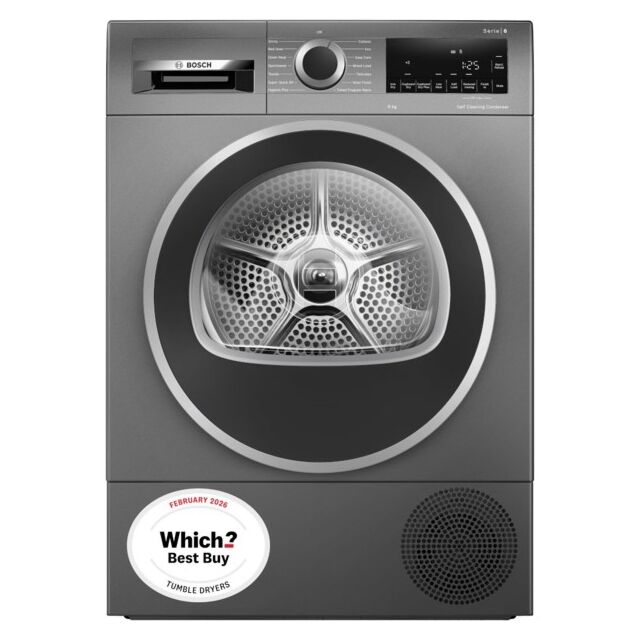 Bosch WQG245R2GB Capacity 9kg, Heat Pump, SelfCleaning Condenser, Hygiene Plus, Half Load, AutoDry, 