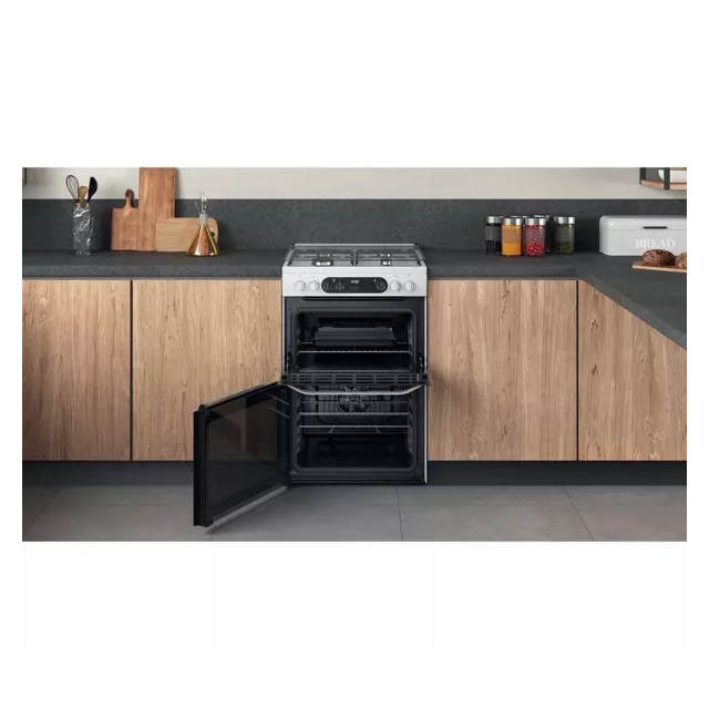 Hotpoint HDM67G9C2CW 60 cm Dual Fuel Cooker - White