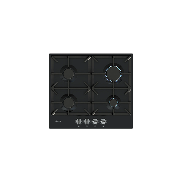 Neff T26CIP8S0 60cm, 4 burner, Optimised FlameSelect, 2 Dishwasher suitable cast iron pan supports, 
