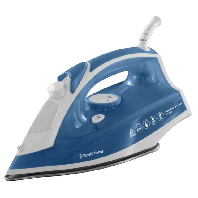 Russell Hobbs RH2306 2400W Supreme Steam Traditional Iron Stainless Steel Soleplate Blue/White 23061