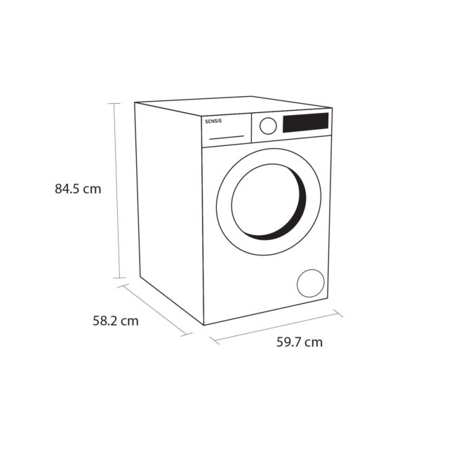 Sensis WMF01914AW 9kg 1400 Spin Washing Machine - White
