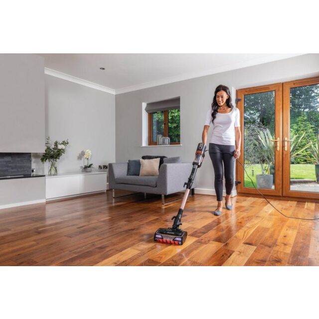Shark HZ500UKT Anti Hair Wrap Corded Stick Vacuum Cleaner with Flexology + TruePet - Rose Gold