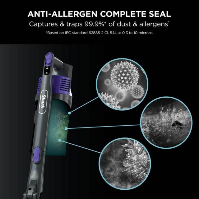 Shark IZ202UKT Cordless Stick Vacuum Cleaner - Pet Model - 40 Minutes Run Time - Purple