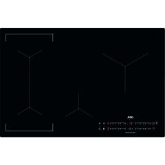 AEG IKX84443CB 
80cm 4 Zone Induction hob, Single Bridge, Slider Touch Controls, Hob2Hood, Minute mi