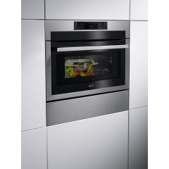 AEG KME761080M 59.5cm Built In CombiQuick Combination Microwave compact oven - Stainless Steel