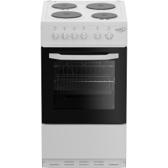 Zenith ZE503W 50cm Electric Single Oven with solid plate - hob White
